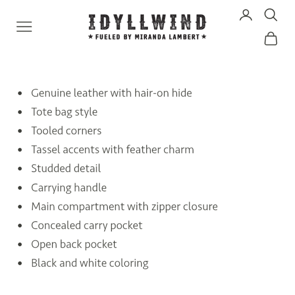 Idyllwind leather and cow hair large tote and wallet - Picture 8 of 16